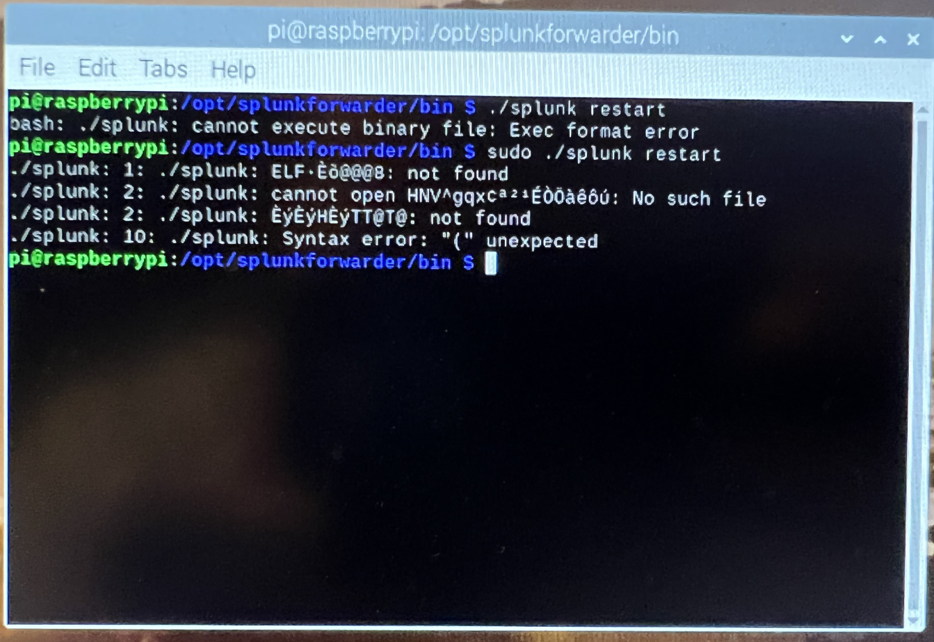 Solved: Getting strange error in terminal - Raspberry PI O... - Splunk  Community