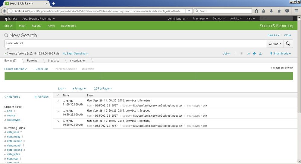 Splunk search query screenshot