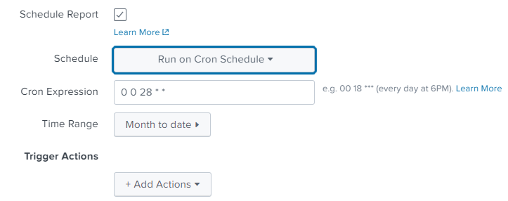 How to use cron schedule to automatically send a r Splunk