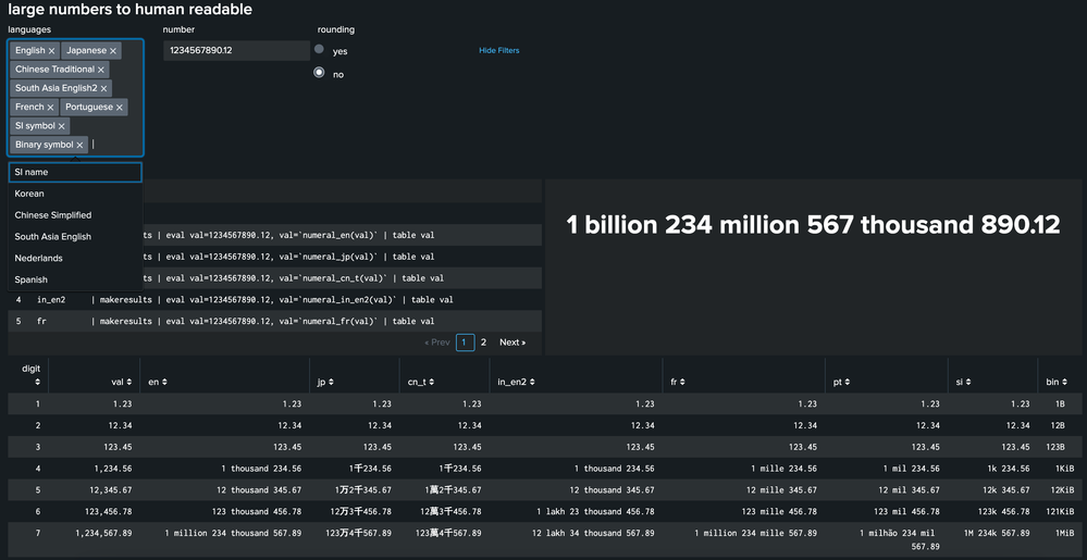 large numbers to human readable