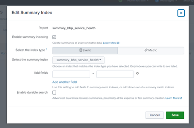 Summary index