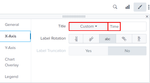 This screen image shows options for updating the x-axis format options.