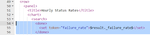This screen image shows the done handler setting the failure_rate token.