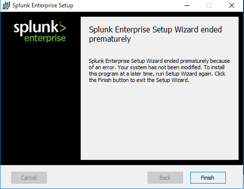 Solved: Why am I getting Splunk installation failure in Wi... - Splunk ...