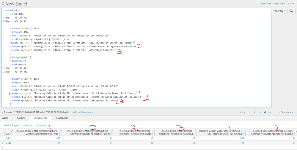 pic of the search and the associated table